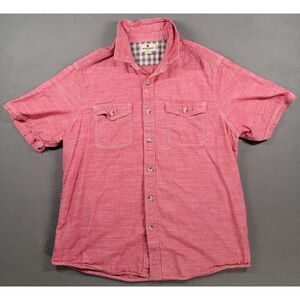 Woolrich Shirt Mens XL Pink Double Pocket Button Down Plaid Lined Outdoor Nature